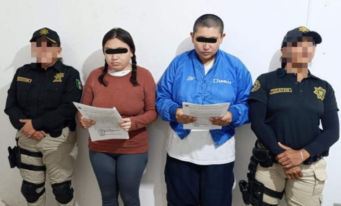 Vilma Concepción M. T., madre de los menores, y su esposa, Liliana Elizabeth H. G., enfrentan nuevos cargos por diversos delitos contra hermanos del niño fallecido por desnutrición en Kanasín, Yucatán (28/02/2025). Foto: Especial