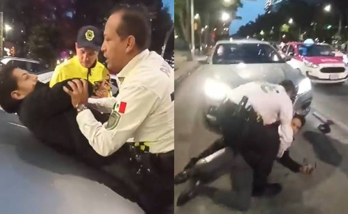 Un conductor fue detenido por su posible responsabilidad de agredir a oficiales de tránsito durante un dispositivo de vialidad. Fotos: Captura de video