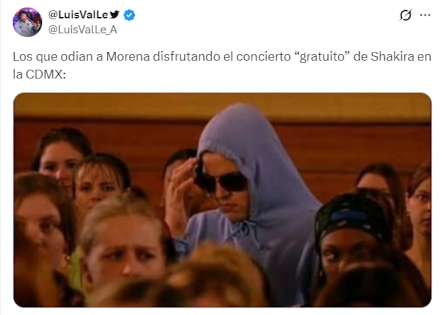 Usuarios celebran el concierto de Shakira en el Zócalo. Foto: X