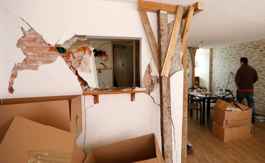 Departamento del edifico los Girasoles que resultó afectado por los sismos de septiembre. LUIS CORTES/ EL UNIVERSAL 