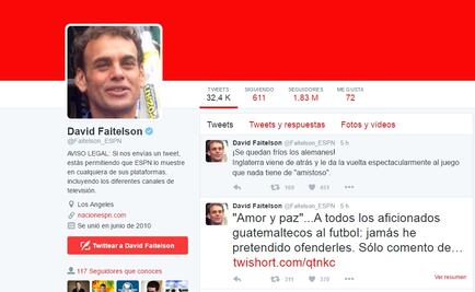 Faitelson ofrece disculpas a Guatemala por tuit