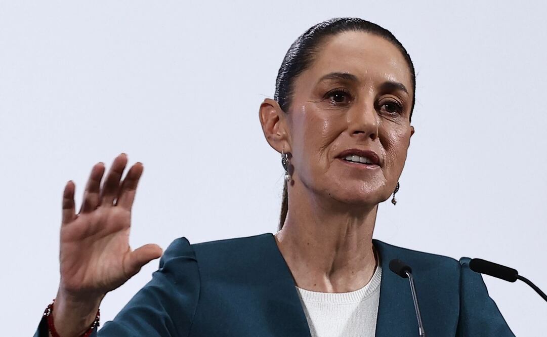 Claudia Sheinbaum en su conferencia matutina del 9 de julio de 2025. Foto: Berenice Fregoso / EL UNIVERSAL