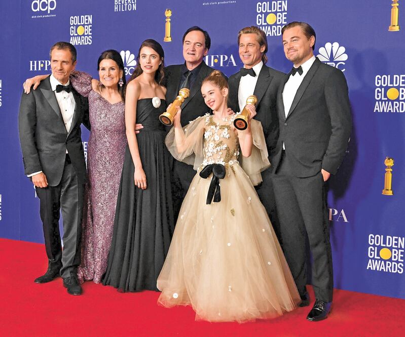 Quentin Tarantino celebró los tres premios para Once upon a time...: Película, Actor de reparto y Guión. FOTOS: AGENCIAS