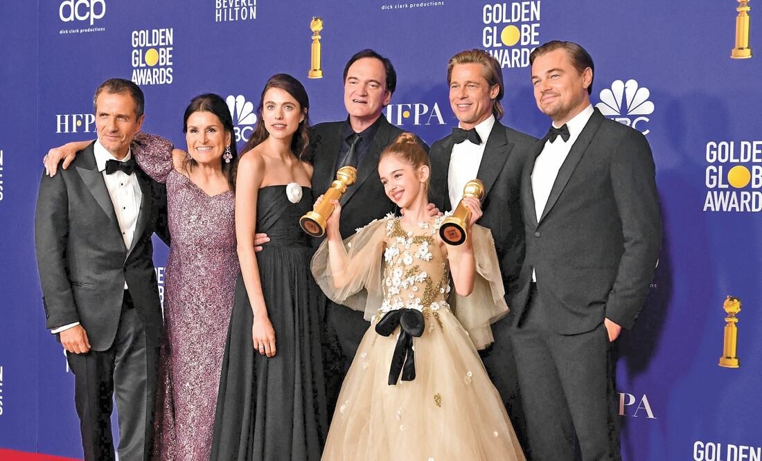 Quentin Tarantino celebró los tres premios para Once upon a time...: Película, Actor de reparto y Guión. FOTOS: AGENCIAS