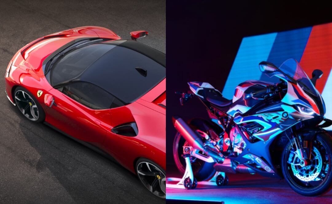 El Ferrari SF90 Stradale y la BMW M1000 RR son dos de los vehículos más rápidos en su categoría. Foto: Ferrari / BMW