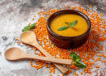 Cocina crema picante de lentejas