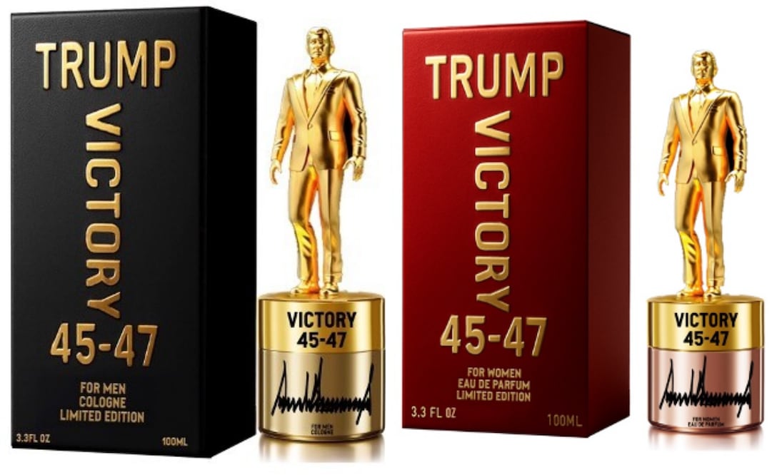 Trump promueve su nueva fragancia, “Victory” (30/06/2025). Foto: Especial