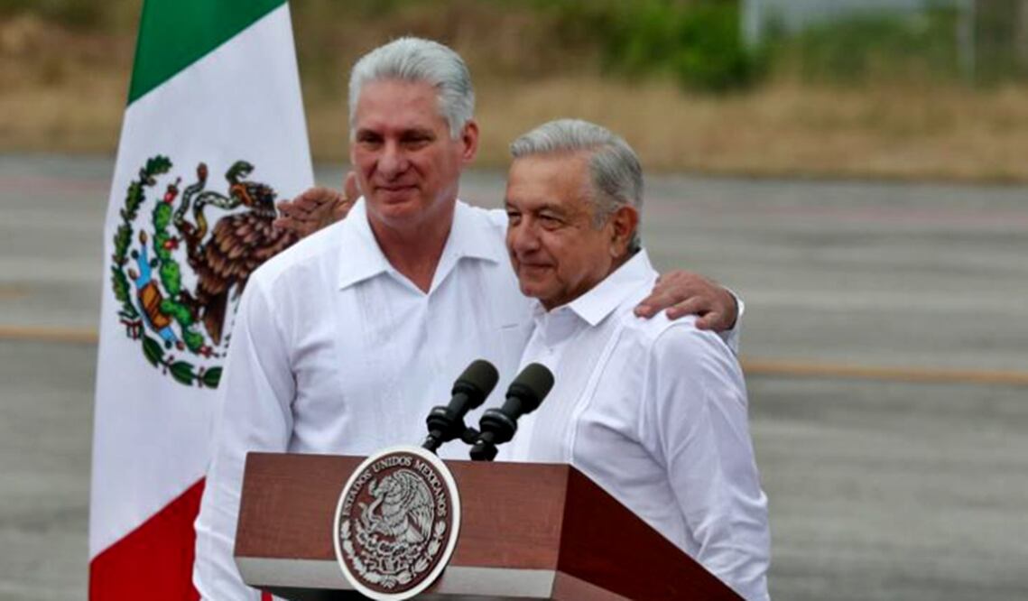 Presidente de Cuba, Miguel Díaz-Canel / Presidente de México, Andrés Manuel López Obrador. Foto: Diego Simón Sánchez