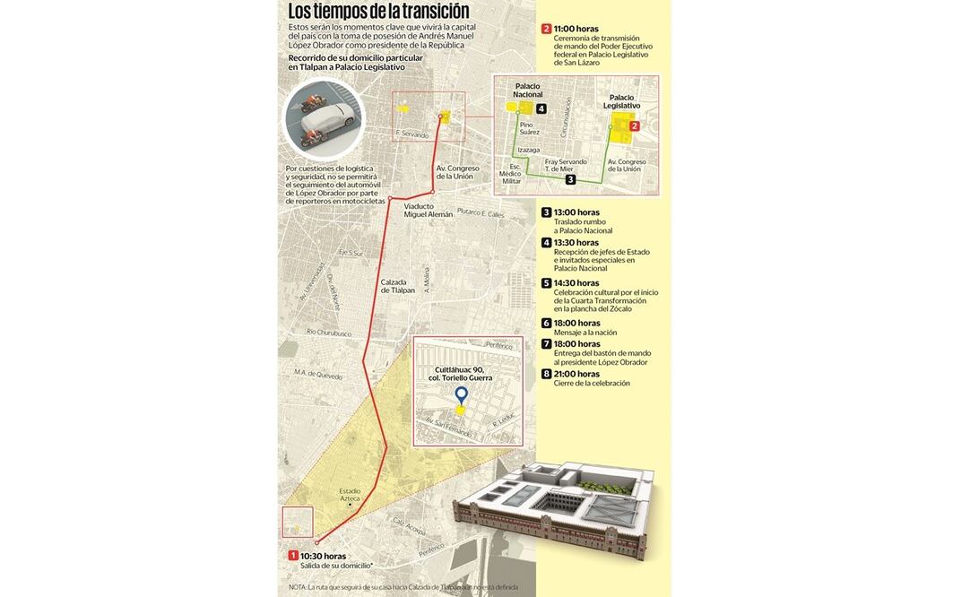 Así será el recorrido de AMLO este 1 de diciembre