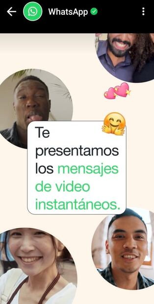 Videos instantáneos en WhatsApp. Foto: WhatsApp