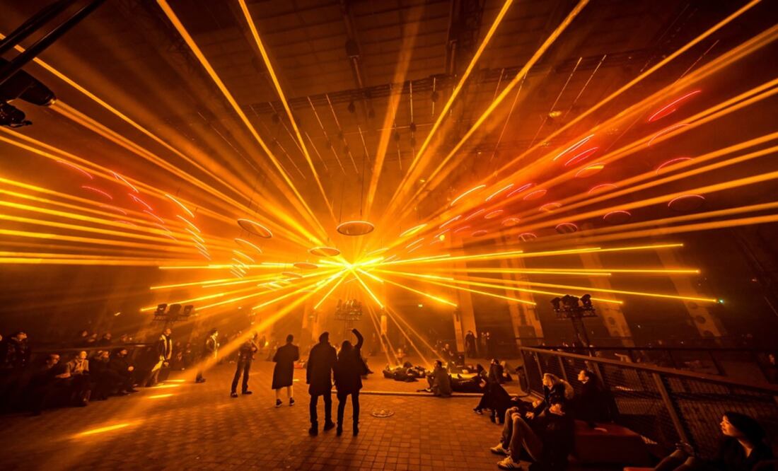 The art installation was created by artist Christopher Bauder and musician Kangding Ray