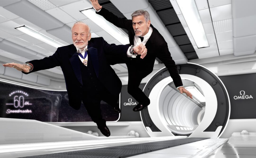El astronauta Buzz Aldrin y el actor George Clooney son embajadores de Omega desde hace varios años. En 2017 esta marca celebra el 60 aniversario del cronógrafo Speedmaster que Aldrin usó en su viaje a la Luna a bordo del Apolo 11.