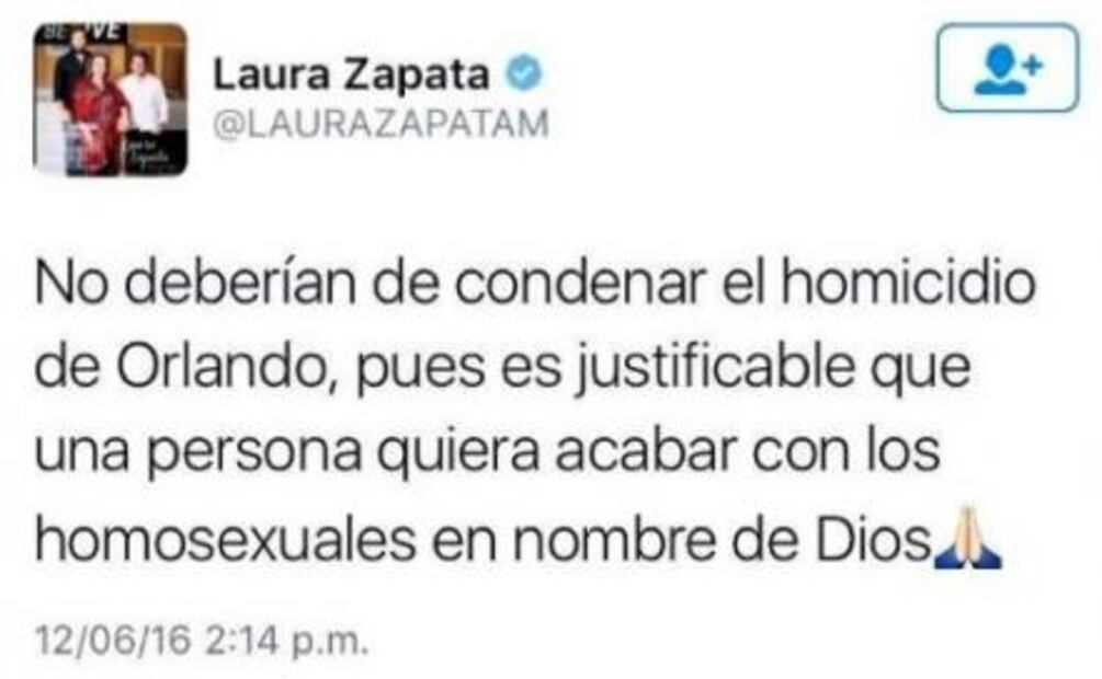 Laura Zapata responde a polémica por tiroteo en Orlando