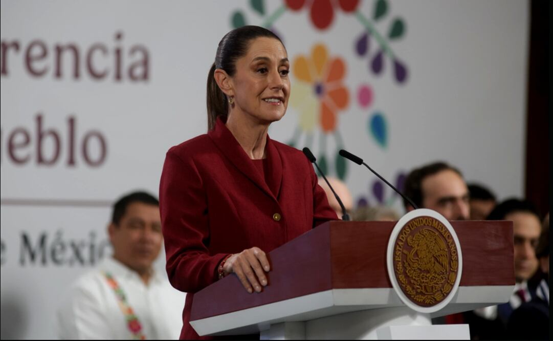 La presidenta Claudia Sheinbaum Pardo durante su conferencia mañanera del 2 de julio de 2025. Foto: Carlos Mejía/EL UNIVERSAL