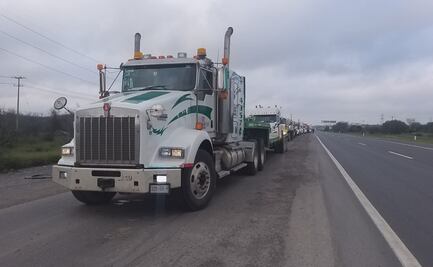 Transportistas realizan caravana contra cobro por exceso de peso y dimensiones en Reynosa