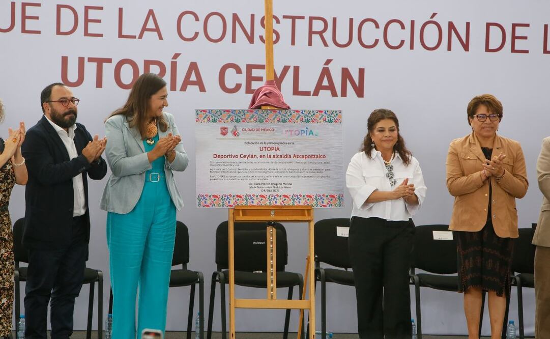 Ciudad de México 4 de junio del 2025. La jefa de Gobierno, Clara Brugada, en la ceremonia de inicio de obras de la Utopía de Azcapotzalco. Deportivo Ceylán, alcaldía Azcapotzalco. Foto Darío Luna  / El Universal