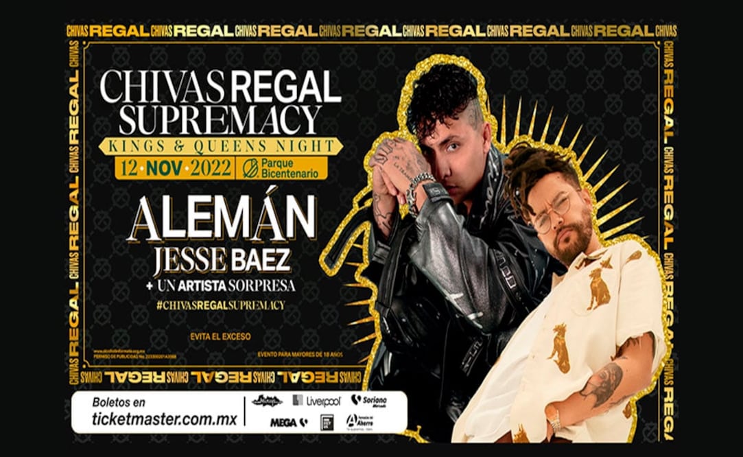 Además de las experiencias del evento Chivas Regal Supremacy, Alemán y Jesse Báez prometen una gran noche para más de 3 mil personas con mucho flow este 12 de noviembre. Foto: CHIVAS REAGAL