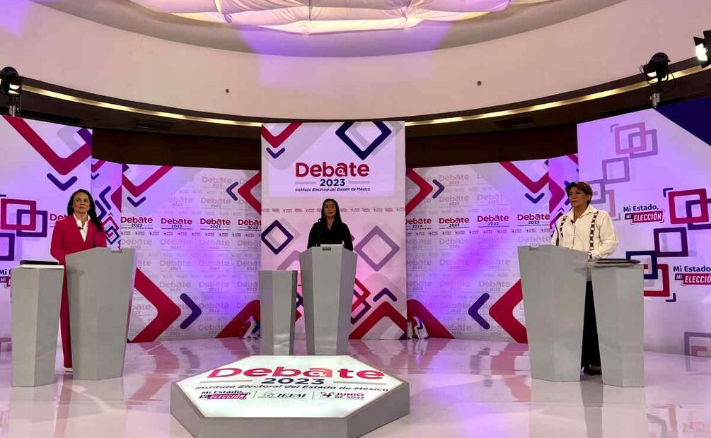Se realizó el segundo debate entre las candidatas a la gubernatura del Estado de México; Alejandra del Moral y Delfina Gómez, el encuentro fue conducido por Ginarely Valencia Foto: Cuartoscuro