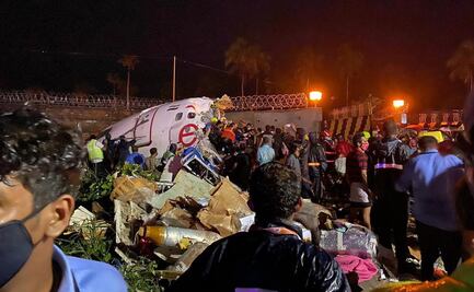 Avión aterrizó y se partió a la mitad en la India