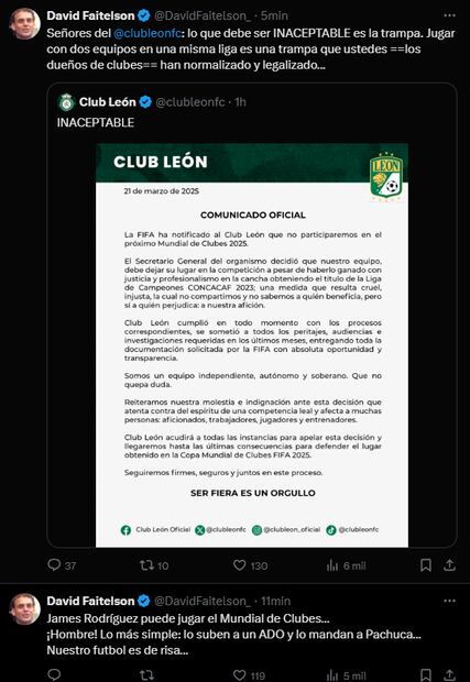 La crítica de David Faitelson al León