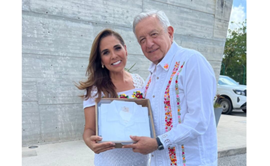 AMLO y Mara Lezama en Chetumal, Quintana Roo. Foto: X @MaraLezama