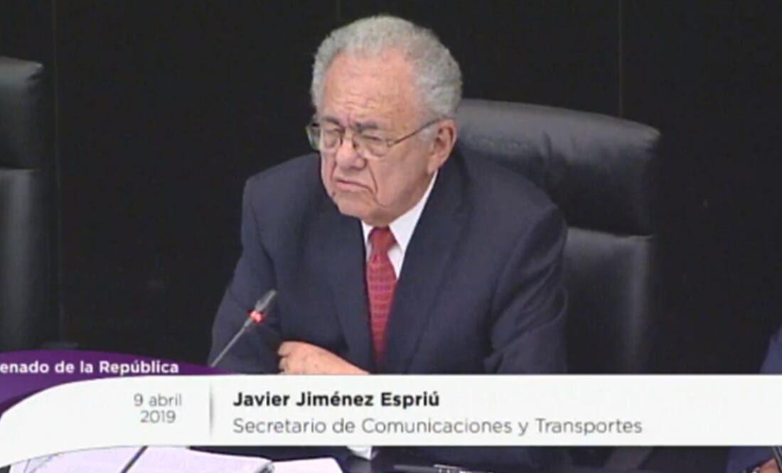 Comparecencia del secretario Javier Jiménez Espriú ante la Comisión de Comunicaciones y Transportes del Senado de la República. Foto: captura de pantalla