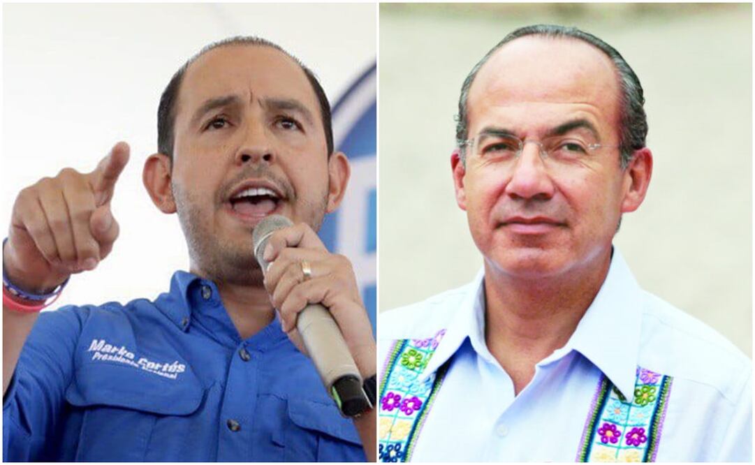 Marko Cortés, dirigente nacional del PAN y Felipe Calderón, expresidente de México. Foto: EL UNIVERSAL