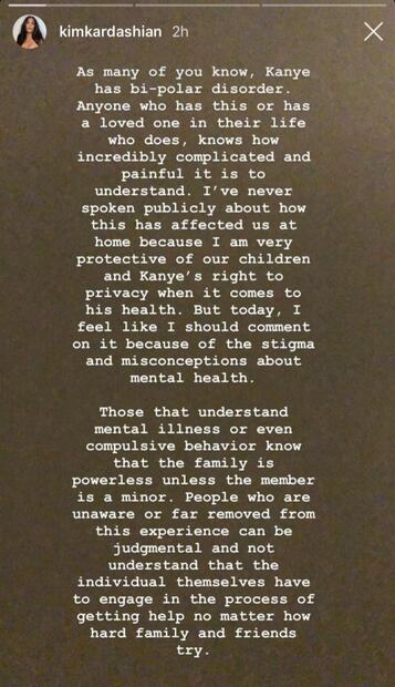 Kim Kardashian rompe el silencio sobre el trastorno bipolar de Kanye West