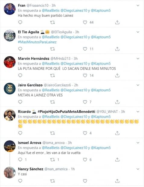 Lainez se fue ovacionado por la afición del Betis