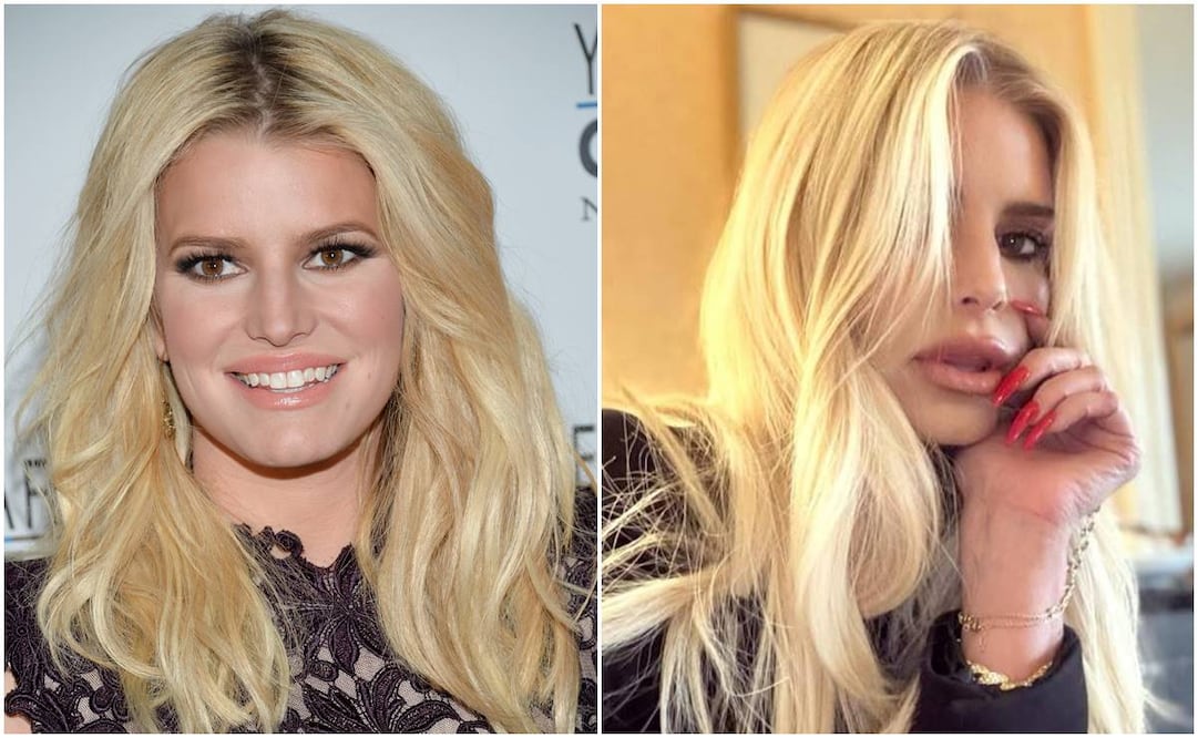 Jessica Simpson en 2007 y 2024 respectivamente.