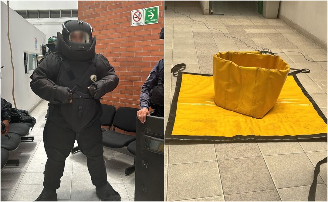 Evacúan a personal de la Secretaría del Trabajo en Ixtacala por presencia de artefacto explosivo. Foto: Especial