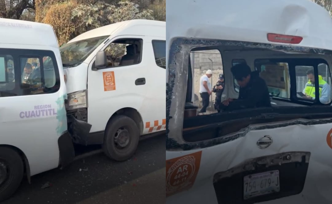 Camionetas de transporte público son embestidas por camión de carga en la autopista México-Pachuca; hay 11 lesionados. 
Foto: Especial.