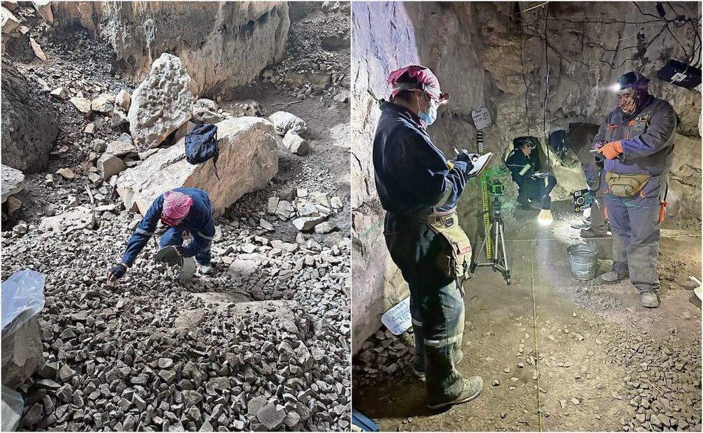 El arqueólogo Moisés Valadez y su equipo de investigación en los trabajos de exploración y excavación al interior de la cueva de La Morita II. Foto: INAH