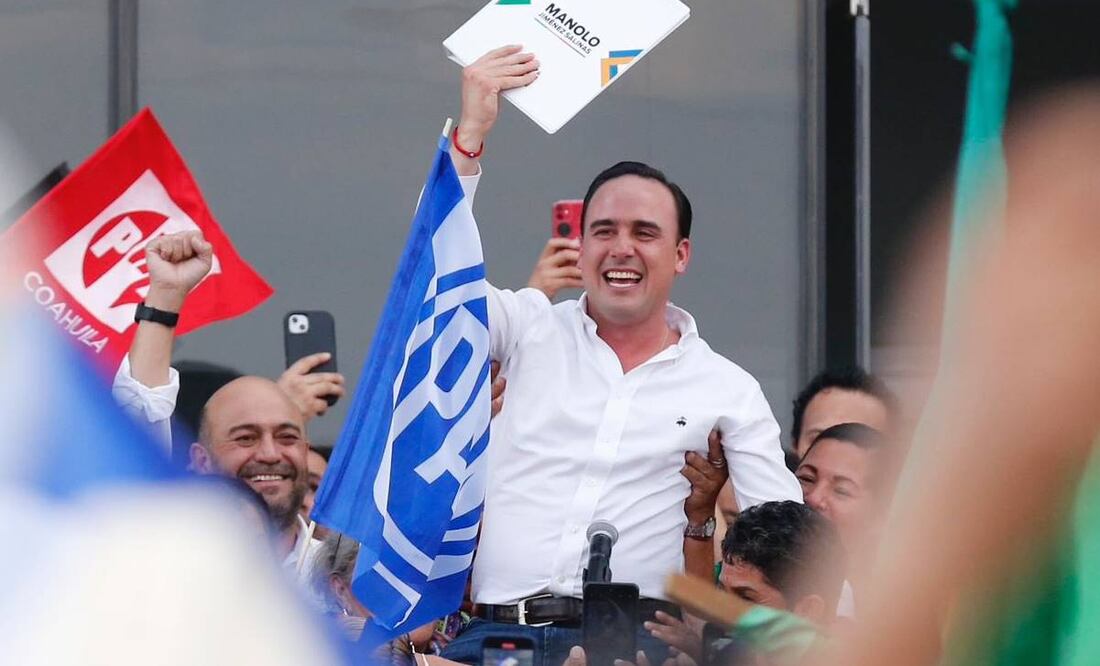 El priista Manolo Jiménez Salinas, postulado por la Alianza Ciudadana por la Seguridad conformada por el PRI-PAN-PRD. Foto: Twitter @manolojim