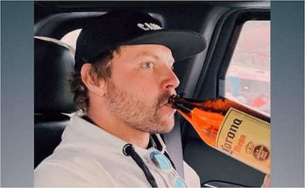 Piloto de Fórmula 1 se "echa" una caguama después del Gran Premio de México