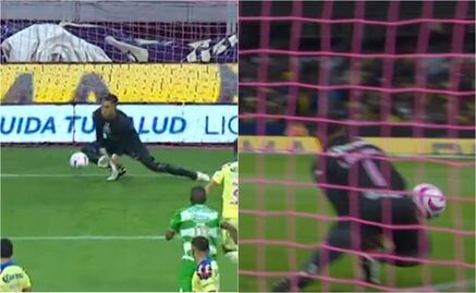 El increíble oso de Luis Malagón, portero del América, en el gol de Santos