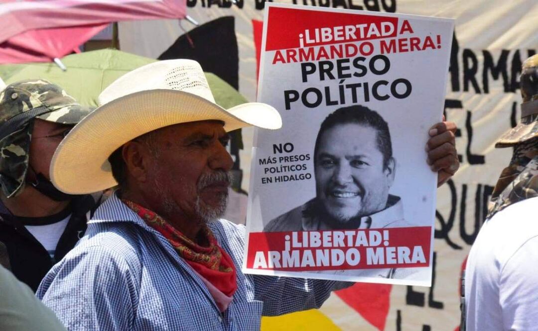 Pobladores y simpatizantes del PT, realizan manifestaciones por la libertad de presos políticos en Hidalgo (06/05/2025). Foto: Especial