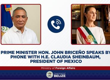 Sheinbaum dialoga con primer ministro de Belice; revisan ampliación de acceso al ganado y extensión del Tren Maya