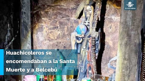 Hallan “huachitúnel” con la Santa Muerte y Belcebú en Hidalgo