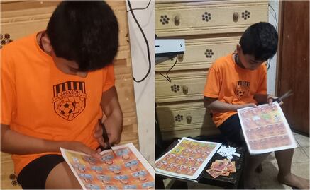 Papá mexicano imprime estampas del mundial para su hijo por falta de dinero