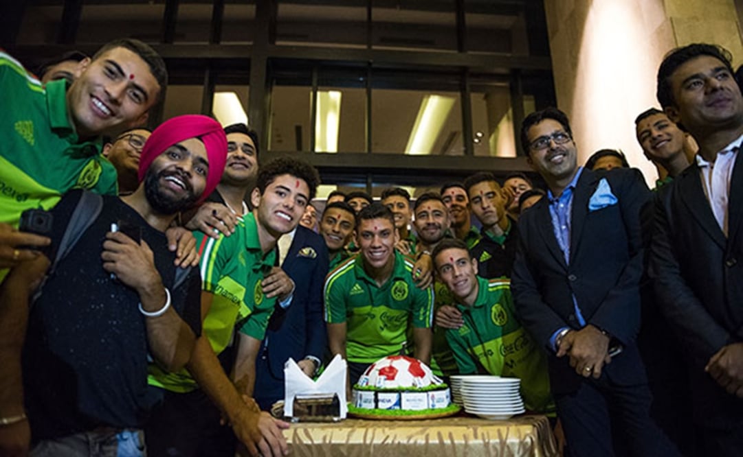 Cortesía. El conjunto Nacional en el hotel de concentración en la India