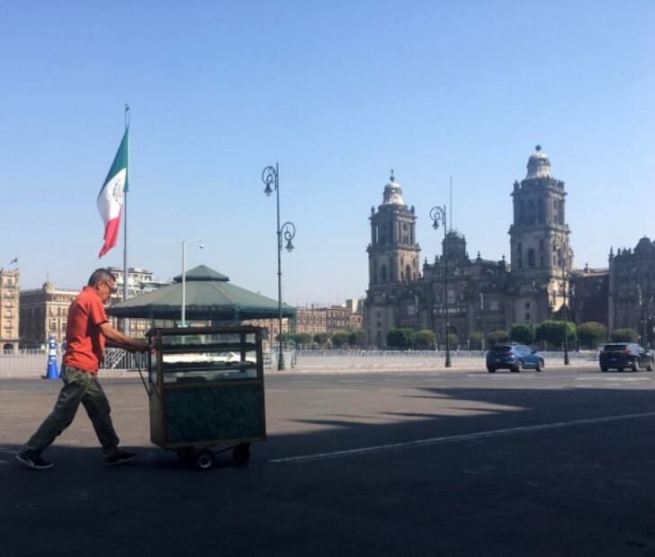 En el día pico de la pandemia de coronavirus, calles vacías en centro de la CDMX