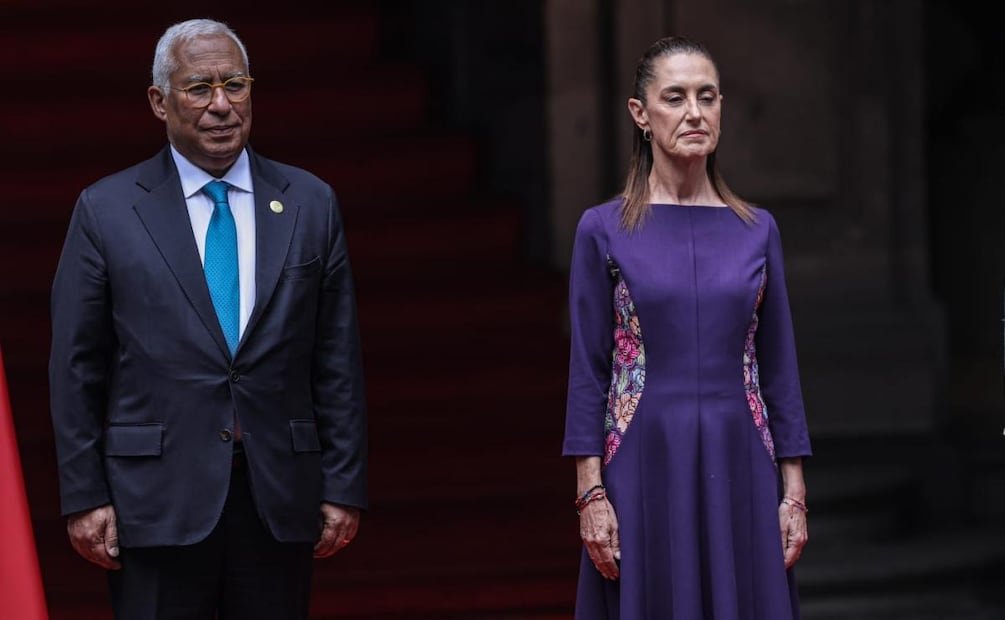 Presidenta Claudia Sheinbaum da la bienvenida a António Costa, presidente del Consejo Europeo, y a Ursula von der Leyen, presidenta de la Comisión Europea en el Palacio Nacional (22/05/2026). Foto: Gabriel Pano / EL UNIVERSAL