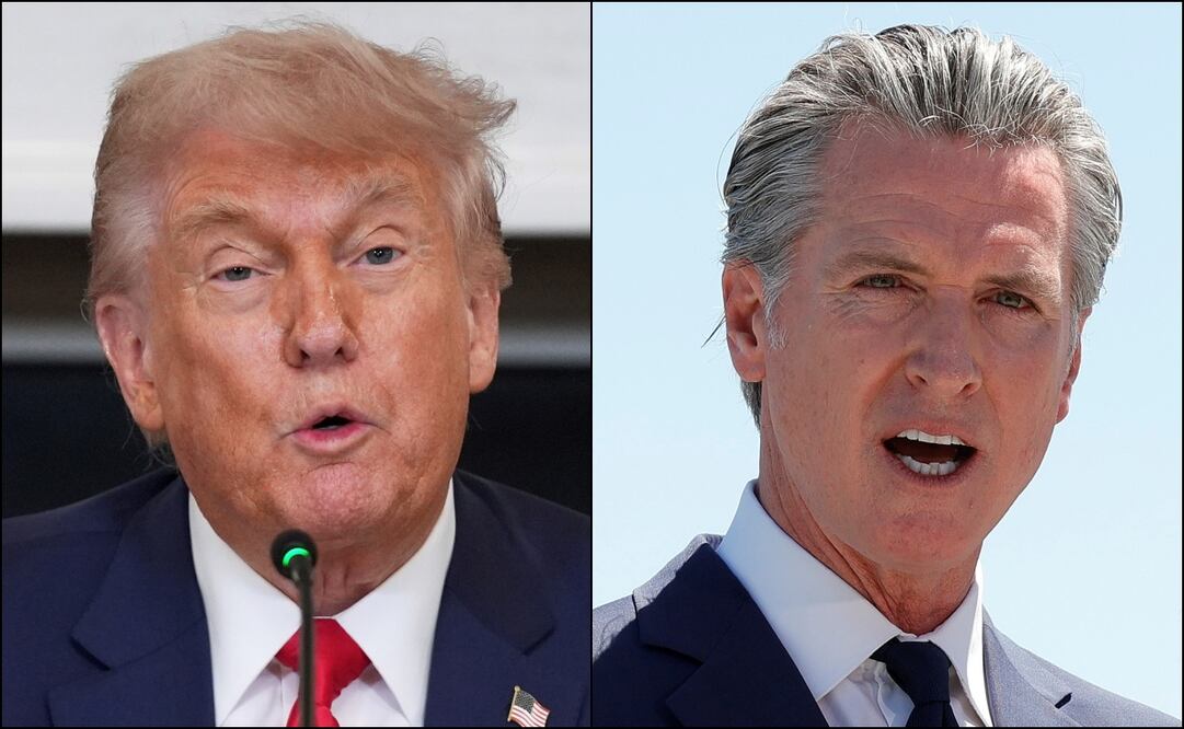 El presidente de Estados Unidos, Donald Trump y el gobernador de Los Ángeles, California, Gavin Newsom. Foto: AP