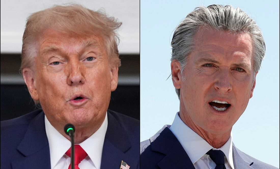 El presidente de Estados Unidos, Donald Trump y el gobernador de Los Ángeles, California, Gavin Newsom. Foto: AP
