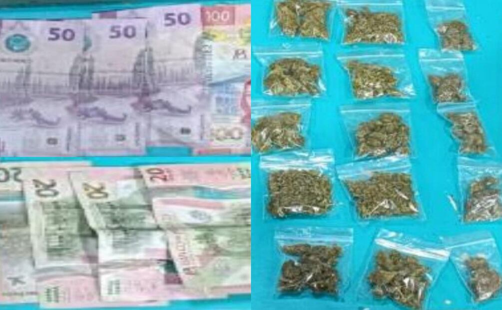 A los detenidos les aseguraron dinero en efectivo y drogas (18/11/2025). Foto: Especial