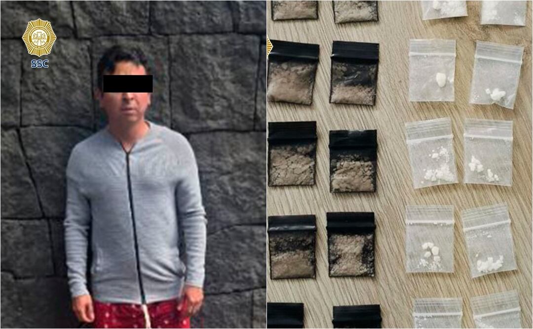 Detienen a un hombre en la alcaldía Benito Juárez; portaba narcóticos y un automóvil con reporte de robo en Jalisco. Foto: Especial