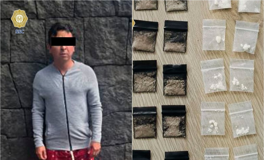 Detienen a un hombre en la alcaldía Benito Juárez; portaba narcóticos y un automóvil con reporte de robo en Jalisco. Foto: Especial