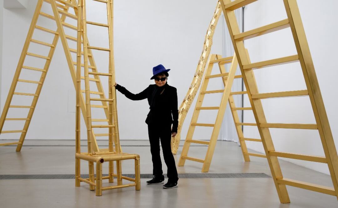 Yoko Ono abrió su primera exposición en Pekín, titulada "Escaleras doradas"   Foto:EFE