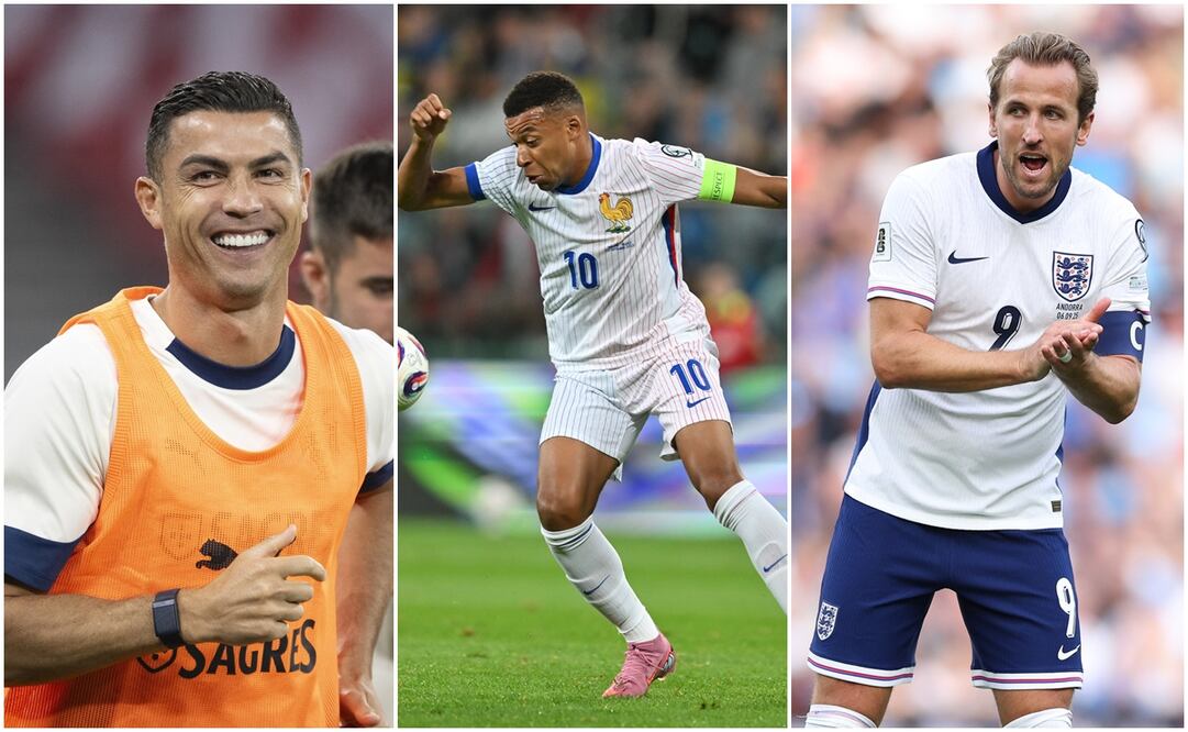 Cristiano Ronaldo, Kylian Mbappé y Harry Kane / Foto: EFE